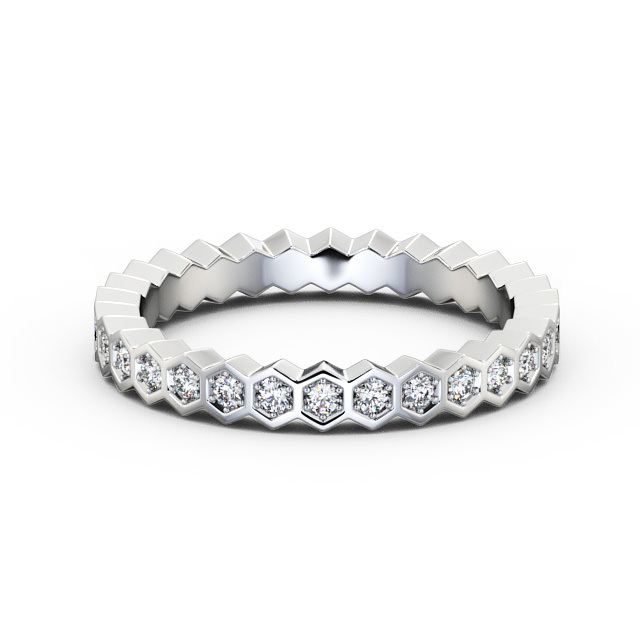 Full Eternity Round Diamond Ring 9K White Gold - Sophia FE24_WG_FLAT