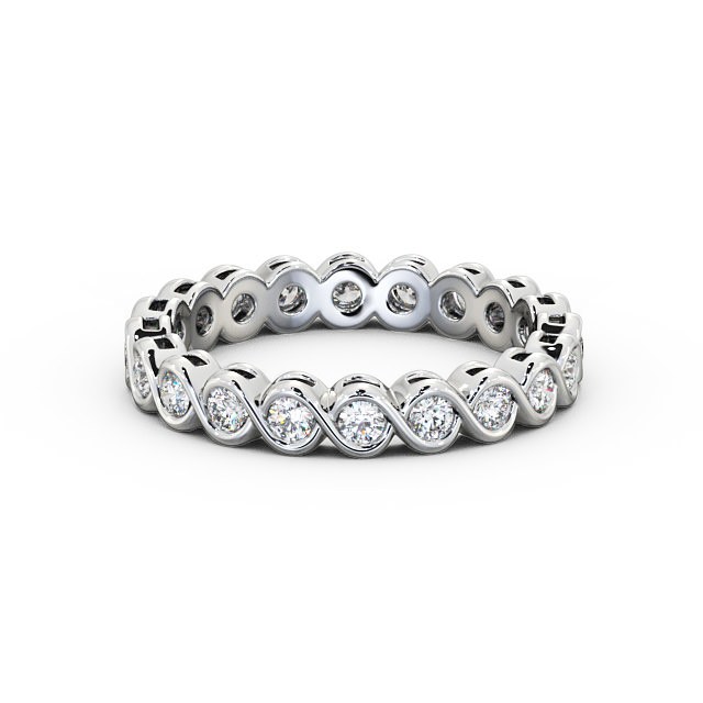 Full Eternity Round Diamond Ring Platinum - Harriet FE27_WG_FLAT