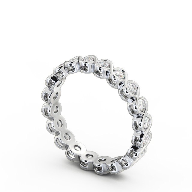 Full Eternity Round Diamond Ring 18K White Gold - Harriet FE27_WG_SIDE