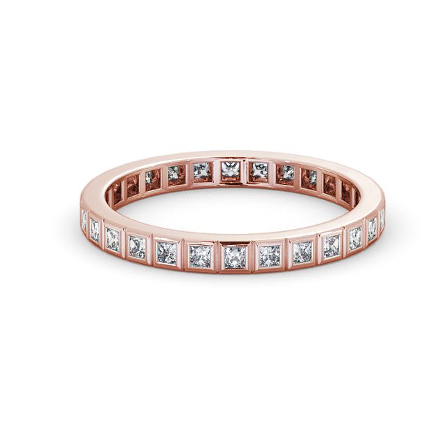 Full Eternity Princess Diamond Ring 9K Rose Gold - Eldene FE2_RG_FLAT