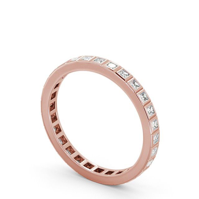 Full Eternity Princess Diamond Ring 9K Rose Gold - Eldene FE2_RG_SIDE