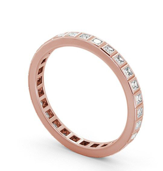 Full Eternity Princess Diamond Unique Bezel Style Ring 9K Rose Gold FE2_RG_THUMB1 