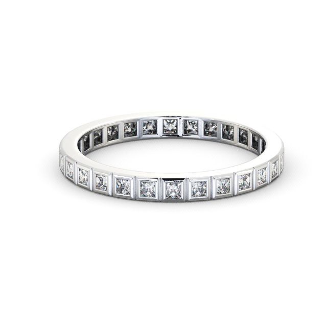 Full Eternity Princess Diamond Ring 18K White Gold - Eldene FE2_WG_FLAT