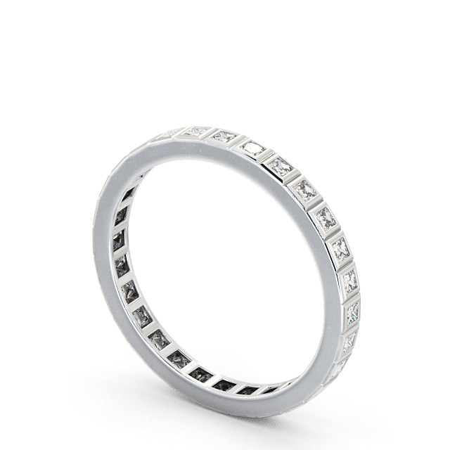 Full Eternity Princess Diamond Ring 9K White Gold - Eldene FE2_WG_SIDE