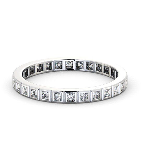 Full Eternity Princess Diamond Unique Bezel Style Ring 18K White Gold FE2_WG_THUMB2 