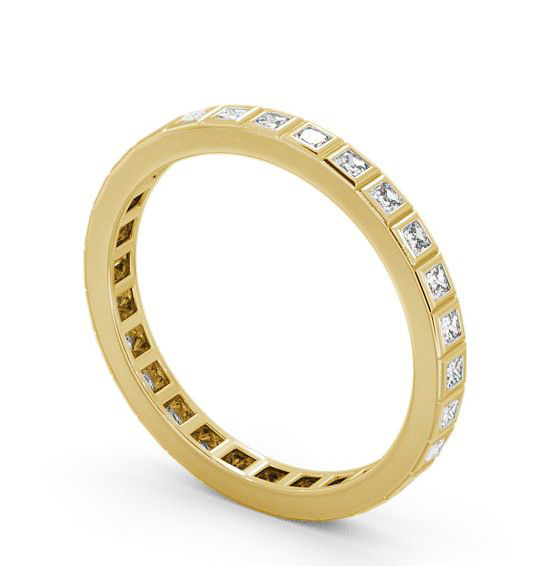 Full Eternity Princess Diamond Unique Bezel Style Ring 9K Yellow Gold FE2_YG_THUMB1 