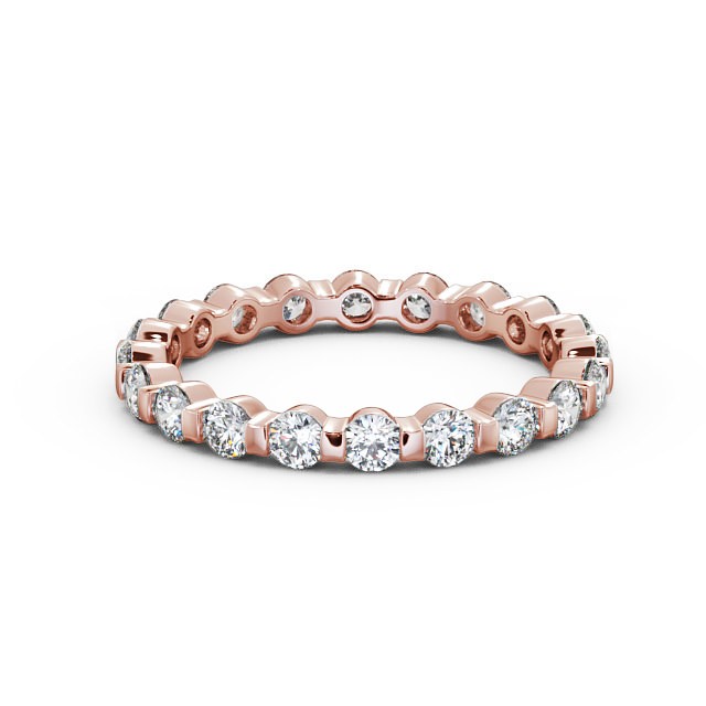 Full Eternity Round Diamond Ring 9K Rose Gold - Lily FE30_RG_FLAT