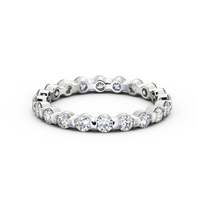 Full Eternity Round Diamond Ring 18K White Gold - Lily FE30_WG_FLAT