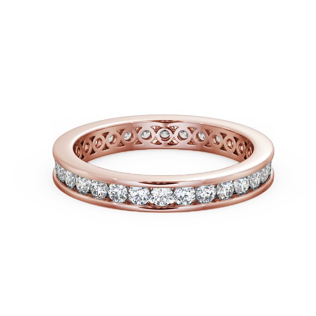 Full Eternity Round Diamond Ring 9K Rose Gold - Elizabeth FE31_RG_FLAT