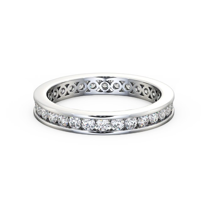 Full Eternity Round Diamond Ring 18K White Gold - Elizabeth FE31_WG_FLAT