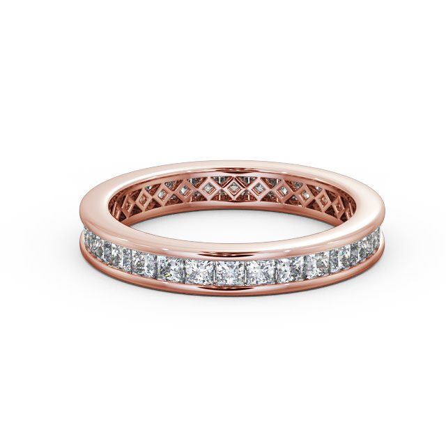 Full Eternity Princess Diamond Ring 9K Rose Gold - Chloe FE32_RG_FLAT