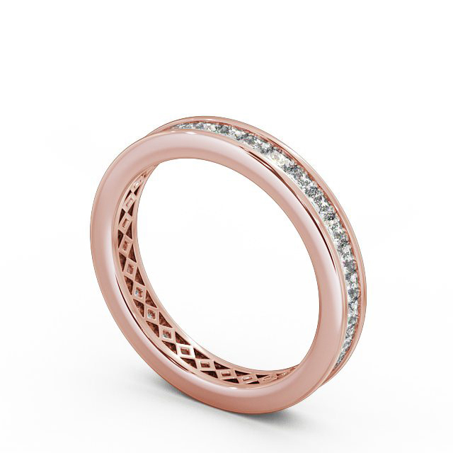 Full Eternity Princess Diamond Ring 18K Rose Gold - Chloe FE32_RG_SIDE