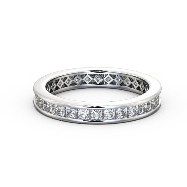 Full Eternity Princess Diamond Ring 18K White Gold - Chloe FE32_WG_FLAT