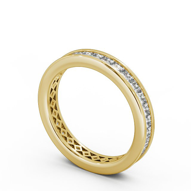 Full Eternity Princess Diamond Ring 9K Yellow Gold - Chloe FE32_YG_SIDE