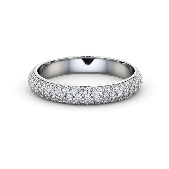 Full Eternity 0.75ct Round Diamond Ring 9K White Gold - Eugenie FE37_WG_FLAT
