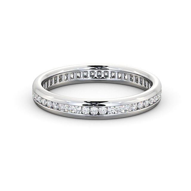 Full Eternity Round Diamond Ring 18K White Gold - Kileigh FE38_WG_FLAT