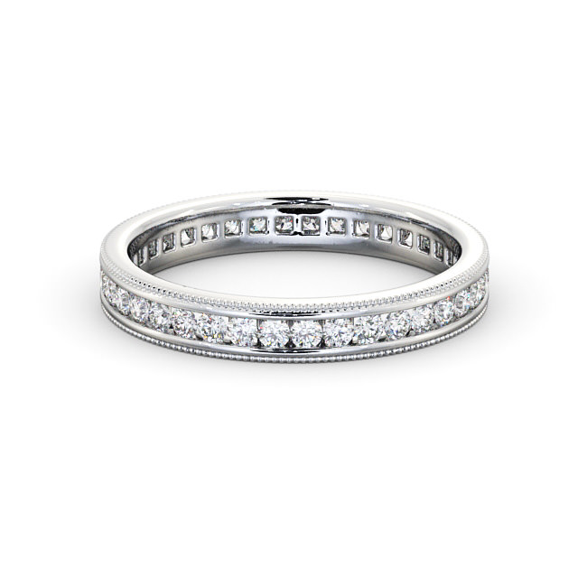 Full Eternity Round Diamond Ring Platinum - Manrola FE39_WG_FLAT