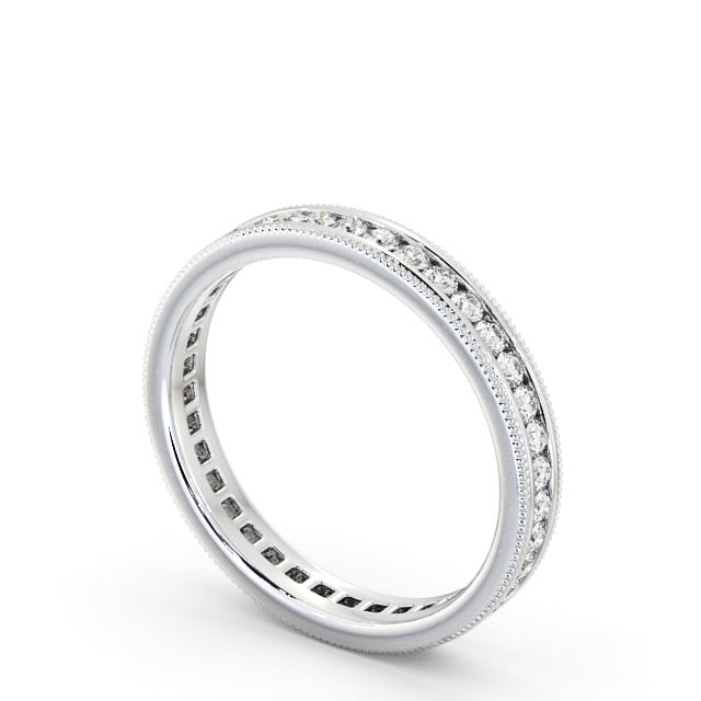 Full Eternity Round Diamond Ring 9K White Gold - Manrola FE39_WG_SIDE
