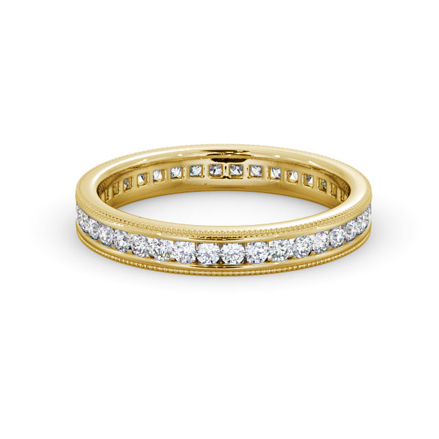Full Eternity Round Diamond Ring 9K Yellow Gold - Manrola FE39_YG_FLAT
