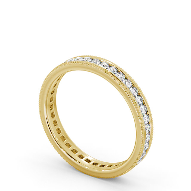 Full Eternity Round Diamond Ring 9K Yellow Gold - Manrola FE39_YG_SIDE