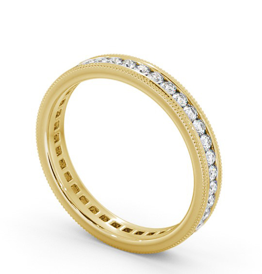 Full Eternity Round Diamond Vintage Style Ring 18K Yellow Gold FE39_YG_THUMB1 