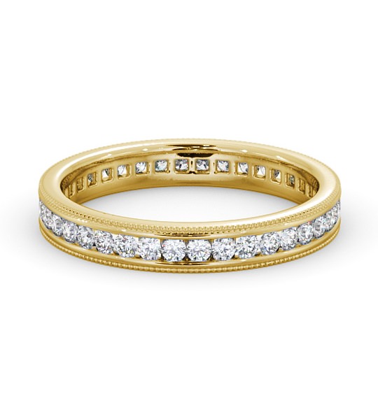 Full Eternity Round Diamond Vintage Style Ring 18K Yellow Gold FE39_YG_THUMB2 