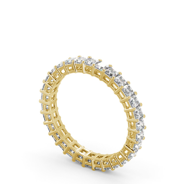 Full Eternity Princess Diamond Ring 18K Yellow Gold - Omeath FE3_YG_SIDE