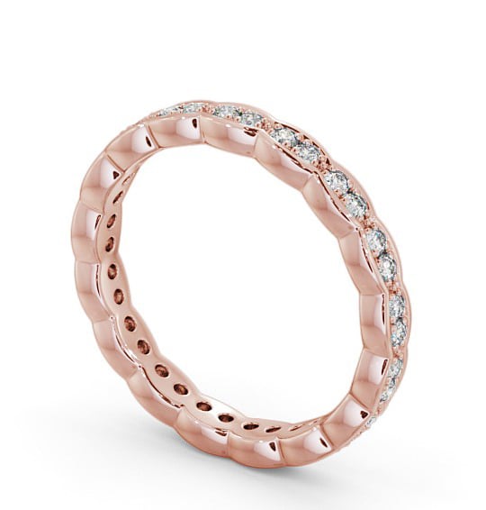 Full Eternity Round Diamond Rippled Edge Ring 9K Rose Gold FE40_RG_THUMB1 