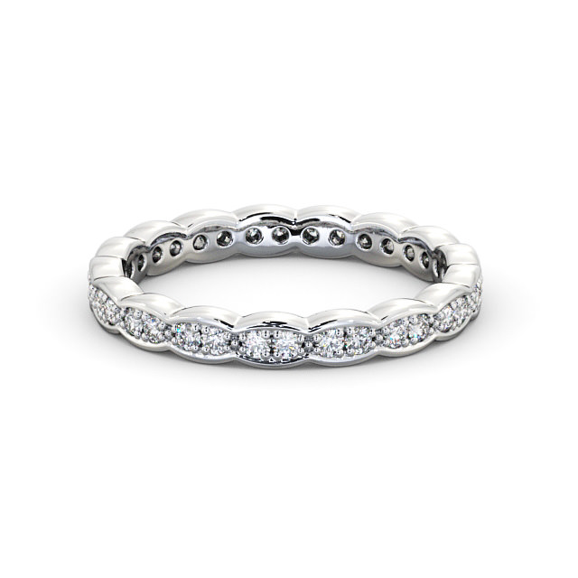 Full Eternity Round Diamond Ring 18K White Gold - Piela FE40_WG_FLAT