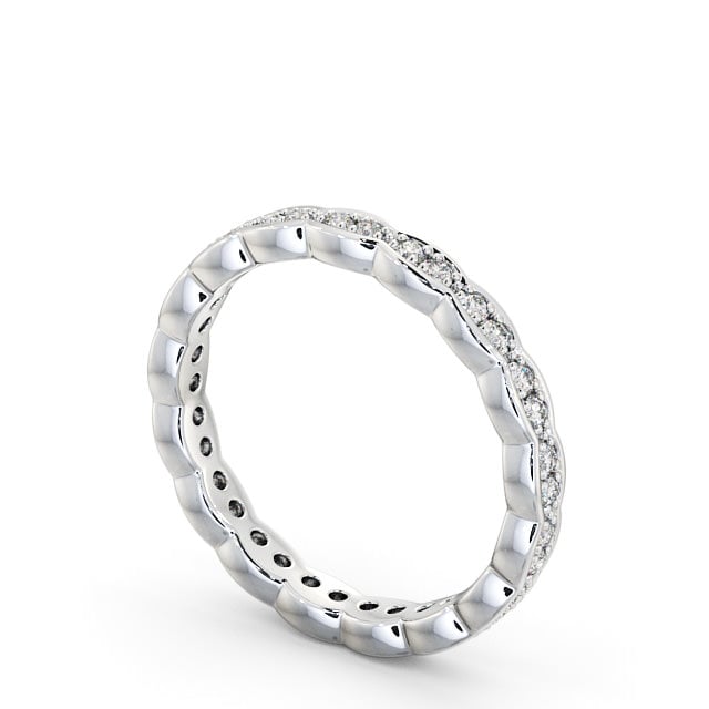 Full Eternity Round Diamond Ring 18K White Gold - Piela FE40_WG_SIDE