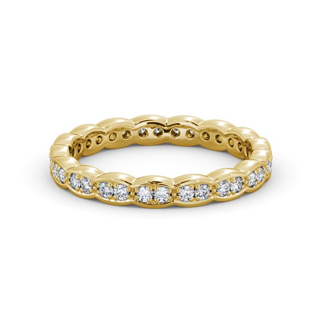 Full Eternity Round Diamond Ring 9K Yellow Gold - Piela FE40_YG_FLAT