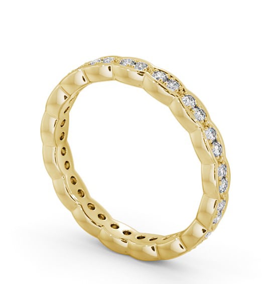 Full Eternity Round Diamond Rippled Edge Ring 18K Yellow Gold FE40_YG_THUMB1