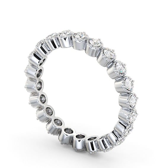 Full Eternity Round Diamond Bezel Style Ring 18K White Gold FE43_WG_THUMB1 