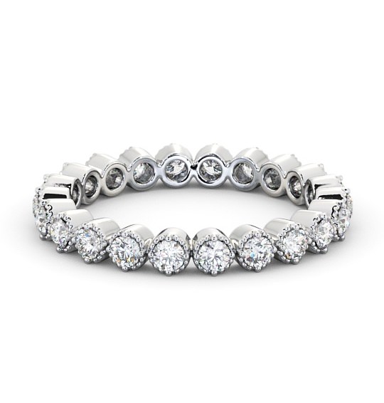 Full Eternity Round Diamond Bezel Style Ring 18K White Gold FE43_WG_THUMB2 