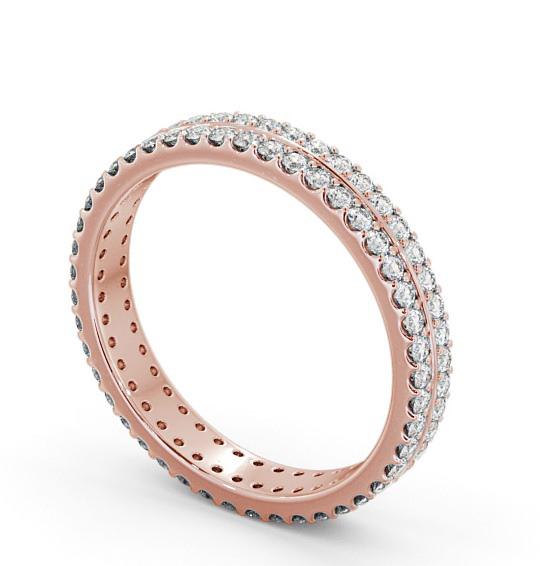 Full Eternity Round Diamond Double Row Ring 9K Rose Gold FE45_RG_THUMB1 