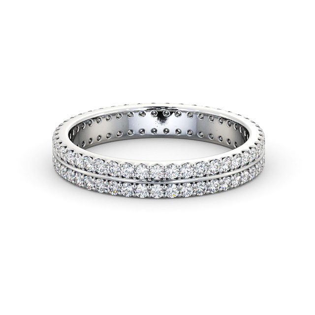 Full Eternity Round Diamond Ring Platinum - Monivea FE45_WG_FLAT