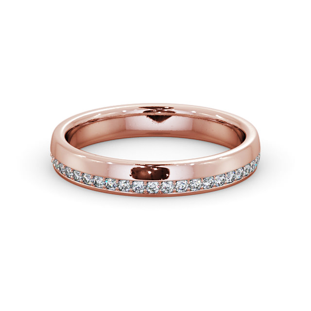 Full Eternity Round Diamond Wedding Ring 9K Rose Gold - Searby FE46_RG_FLAT