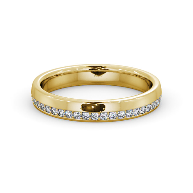 Full Eternity Round Diamond Wedding Ring 9K Yellow Gold - Searby FE46_YG_FLAT