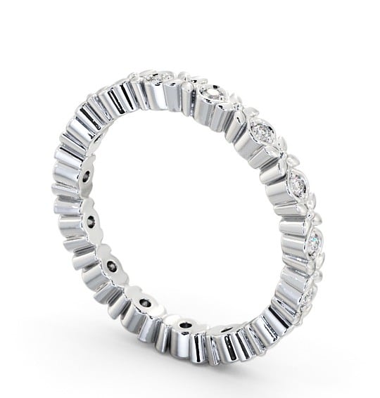 Full Eternity Round Diamond Patterned Wedding Ring 18K White Gold FE47_WG_THUMB1 
