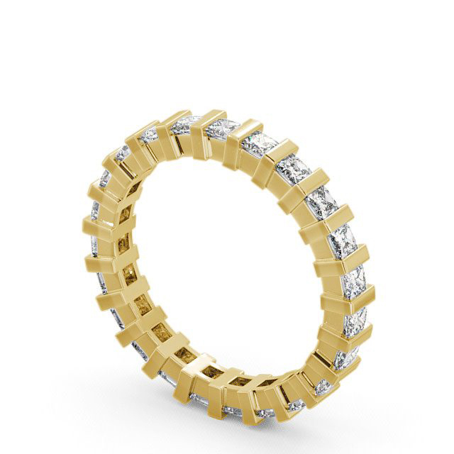 Full Eternity Princess Diamond Ring 9K Yellow Gold - Lana FE4_YG_SIDE