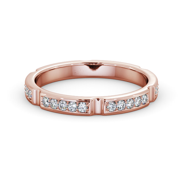 Full Eternity Round Diamond Ring 18K Rose Gold - Prentin FE53_RG_FLAT