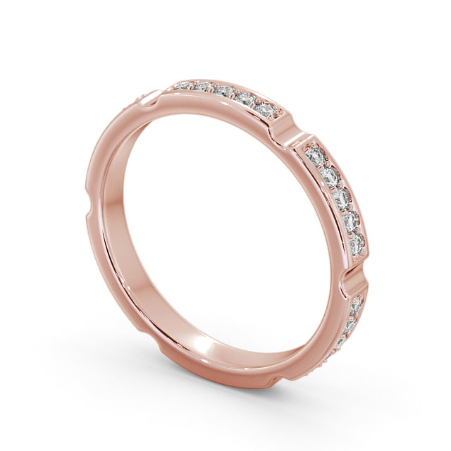 Full Eternity Round Diamond Ring 18K Rose Gold - Prentin FE53_RG_SIDE