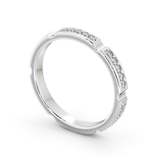 Full Eternity Round Diamond Ring 9K White Gold - Prentin FE53_WG_SIDE