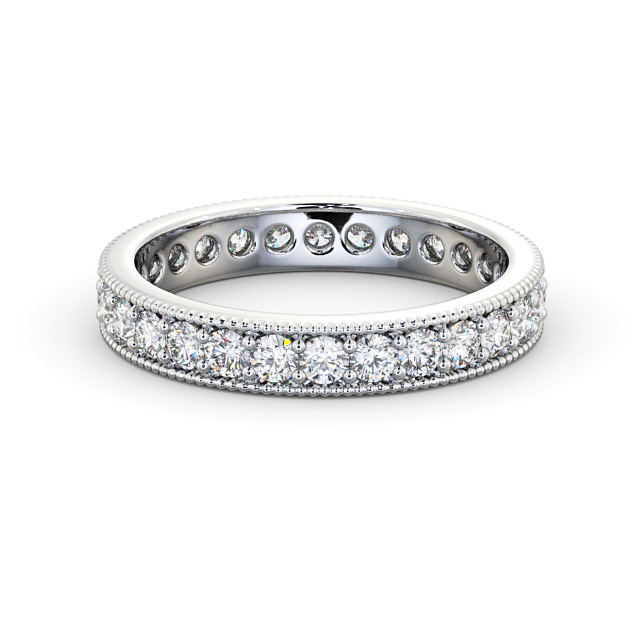 Full Eternity Round Diamond Ring 9K White Gold - Earlson FE54_WG_FLAT