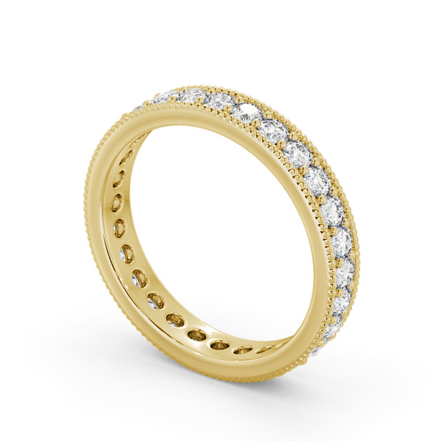 Full Eternity Round Diamond Ring 18K Yellow Gold - Earlson FE54_YG_SIDE