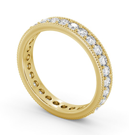 Full Eternity Round Diamond Vintage Style Ring 18K Yellow Gold FE54_YG_THUMB1