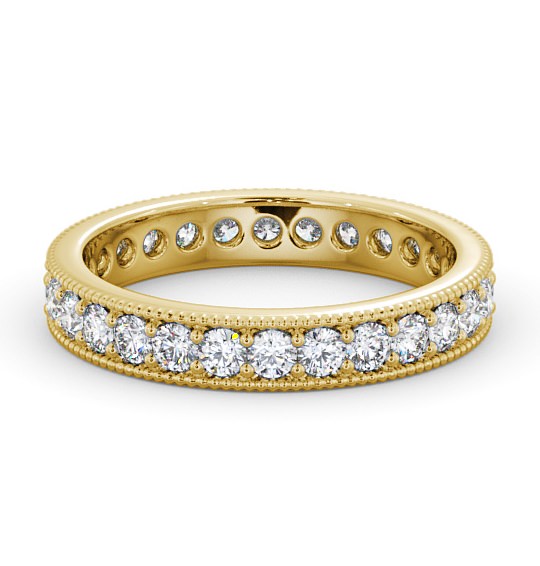 Full Eternity Round Diamond Vintage Style Ring 18K Yellow Gold FE54_YG_THUMB2 