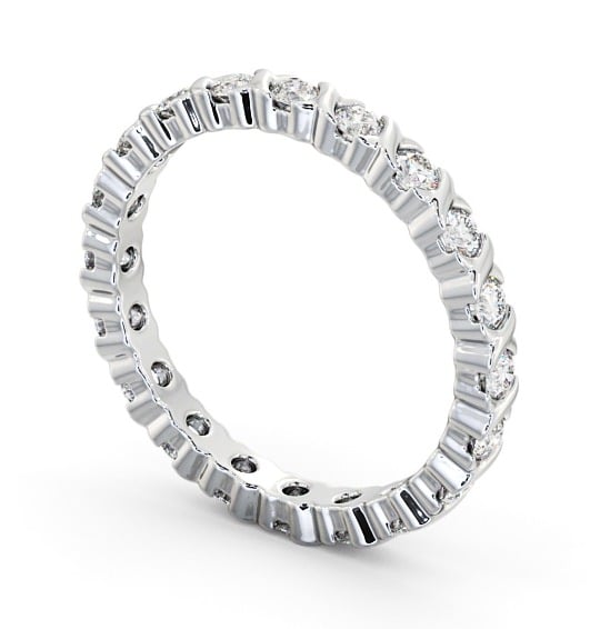Full Eternity Round Diamond Patterned Ring 9K White Gold FE55_WG_THUMB1