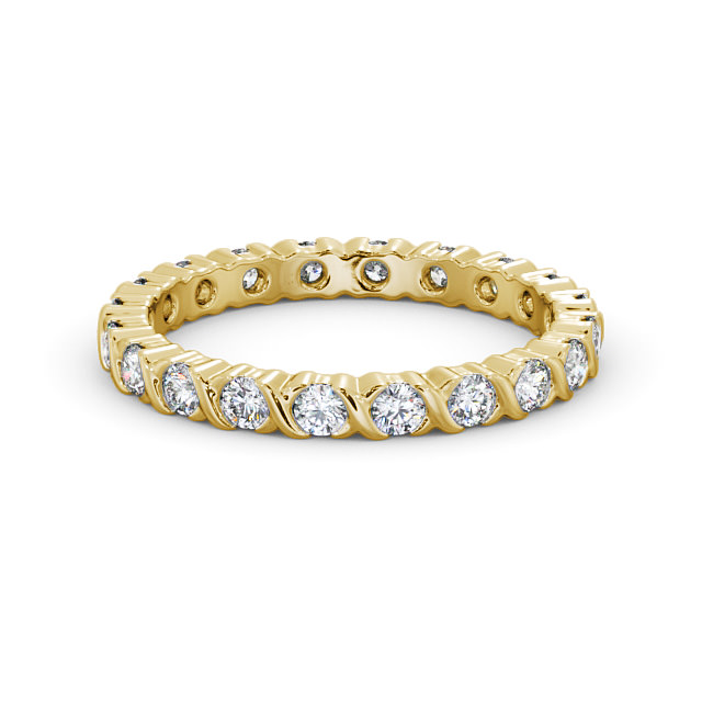 Full Eternity Round Diamond Ring 9K Yellow Gold - Amedis FE55_YG_FLAT