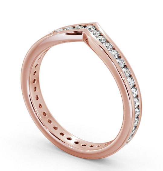 Full Eternity 0.60ct Round Diamond Wishbone Design Ring 9K Rose Gold FE56_RG_THUMB1